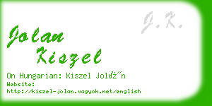 jolan kiszel business card